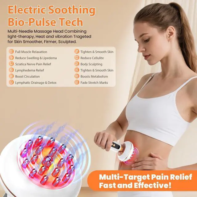 Alt view image 4 of 7 - 4-in-1 Lymphatic Drainage Massager Anti Cellulite Body Sculpting Device