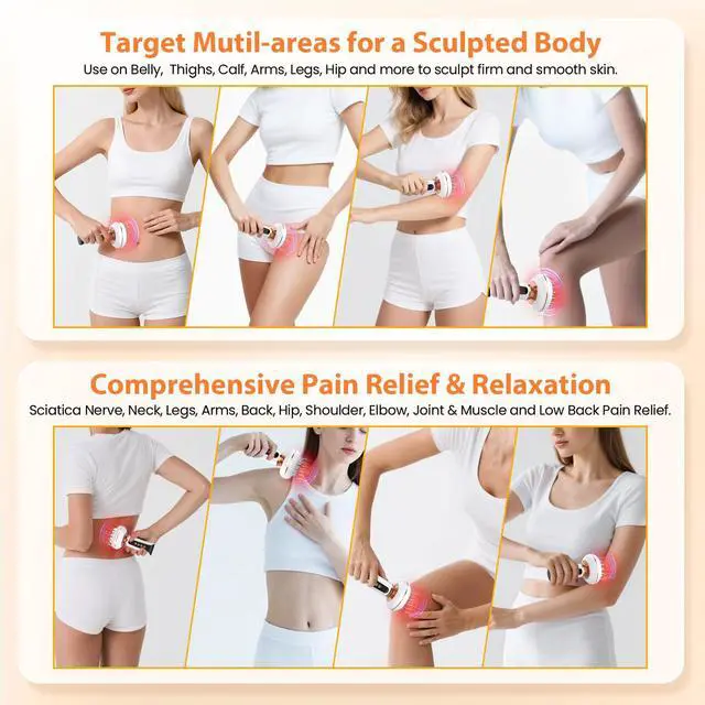 Alt view image 7 of 7 - 4-in-1 Lymphatic Drainage Massager Anti Cellulite Body Sculpting Device