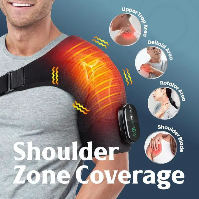 Alt view image 4 of 7 - ShoulderRestore 2-in-1 Shoulder Heating Pad with Rechargeable Massager