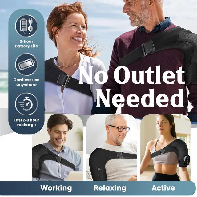 Alt view image 5 of 7 - ShoulderRestore 2-in-1 Shoulder Heating Pad with Rechargeable Massager