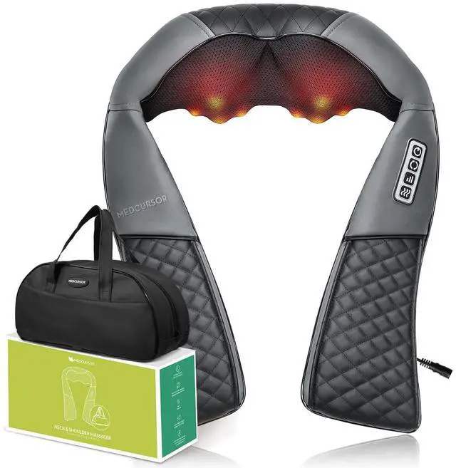 Main image of Neck Massager - Portable Electric Shiatsu Back Massage Device with Heat, Deep Tissue 3D Kneading Pillow for Muscle Pain Relief, Valentines Day Gifts - Includes Carry Bag (No Battery)