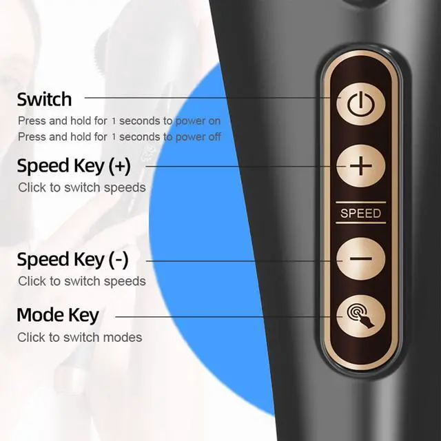 Alt view image 2 of 6 - Back Massager, Deep Tissue Massager, Massage Machine for Pain Relief, Hand Held Massage Tool, Electric Percussion Body Relax Machine, Handheld Relaxation Tool
