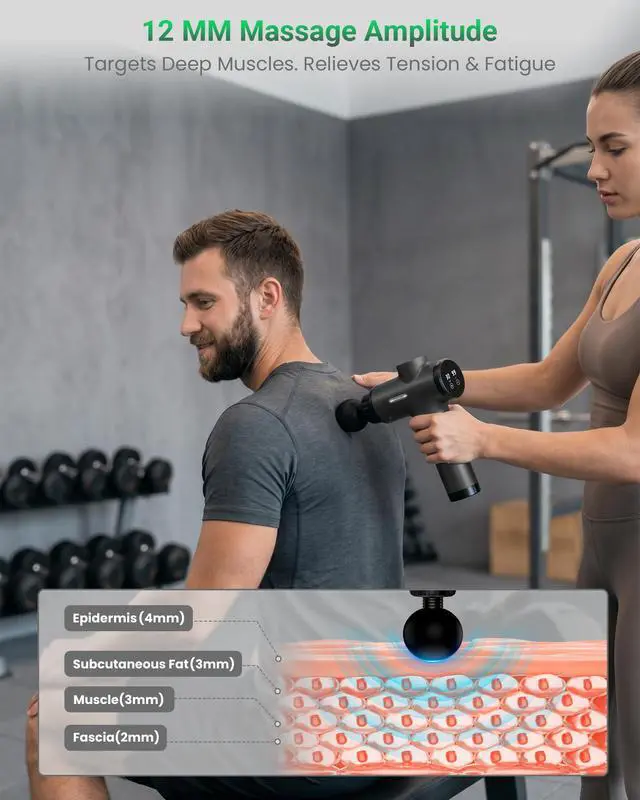 Alt view image 6 of 7 - Massage Gun, Deep Tissue Percussion Massager 30 Speeds for Pain Relief