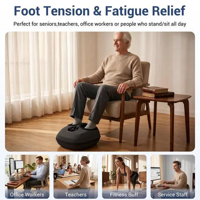 Alt view image 2 of 7 - Shiatsu Foot Massager with Heat & Deep Kneading, Gift for Dad Mom