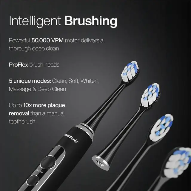 Alt view image 3 of 7 - Home Dental Center PRO Brushing & Flossing Made Easy Brush & Floss Power Toothbrush & Water Flosser Whiter Teeth & Healthier Gums Black Series Pro+Oral Irrigator