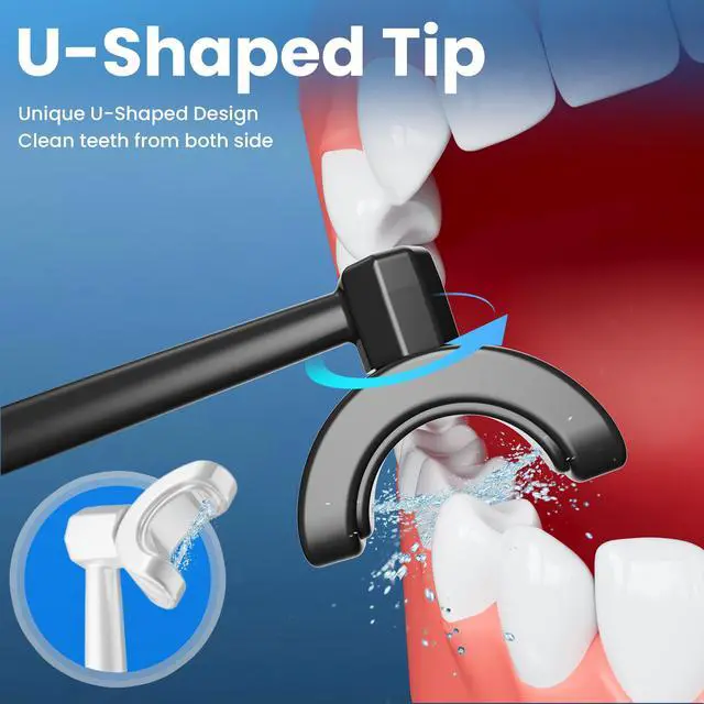 Alt view image 2 of 7 - Cordless Water Flosser with U-Shaped Nozzle, 350ML Tank, 7 Jet Tips