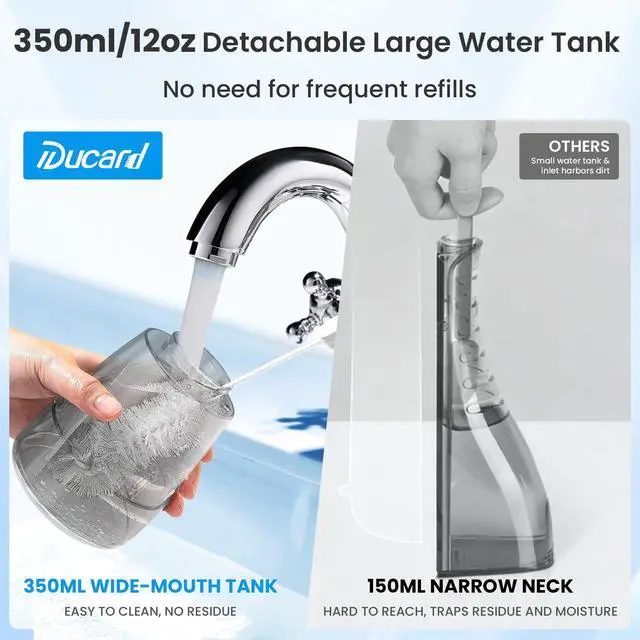 Alt view image 5 of 7 - Cordless Water Flosser with U-Shaped Nozzle, 350ML Tank, 7 Jet Tips