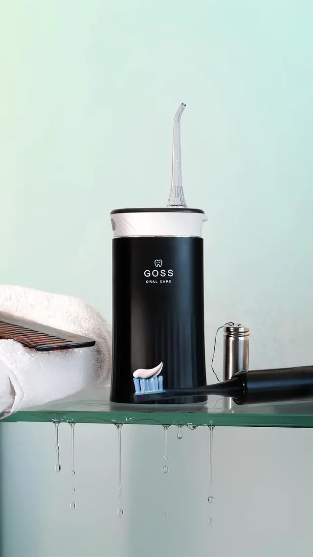 Alt view image 4 of 7 - Goss Oral Care Portable Water Flosser for Teeth Cleaning Cordless, Rechargeable Water Flosser for Travel, Braces, Implants, Crowns & Gum Health
