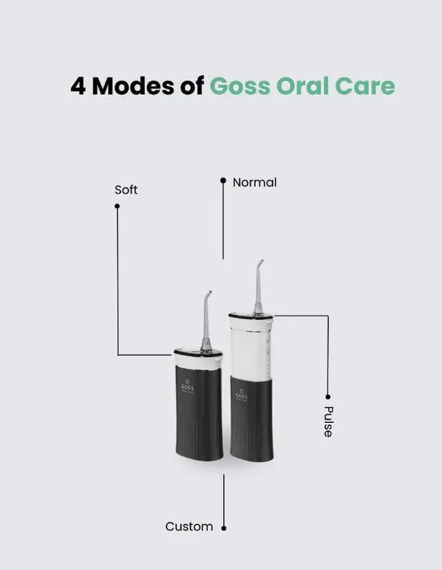 Alt view image 6 of 7 - Goss Oral Care Portable Water Flosser for Teeth Cleaning Cordless, Rechargeable Water Flosser for Travel, Braces, Implants, Crowns & Gum Health
