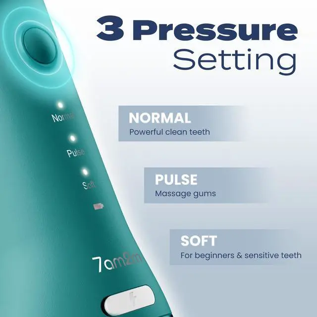 Alt view image 2 of 7 - Cordless Portable Water Flosser, IPX7 Waterproof Oral Irrigator with 3 Modes & 4 Jet Tips, Fast Rechargeable Dental Flosser for Home and Travel Use,Peacock Green
