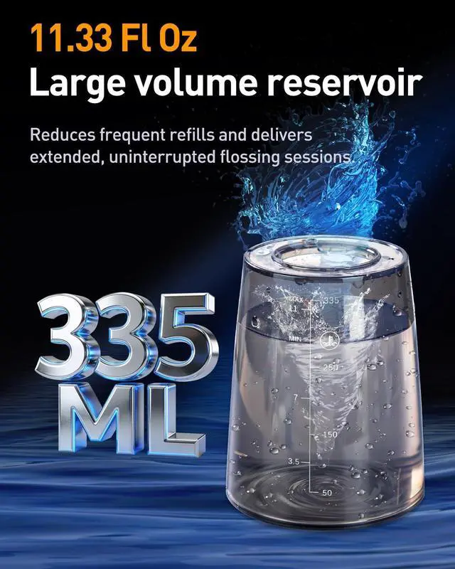 Alt view image 6 of 7 - LP221 Cordless Water Flossers for Teeth w/UVC Light & OLED Display