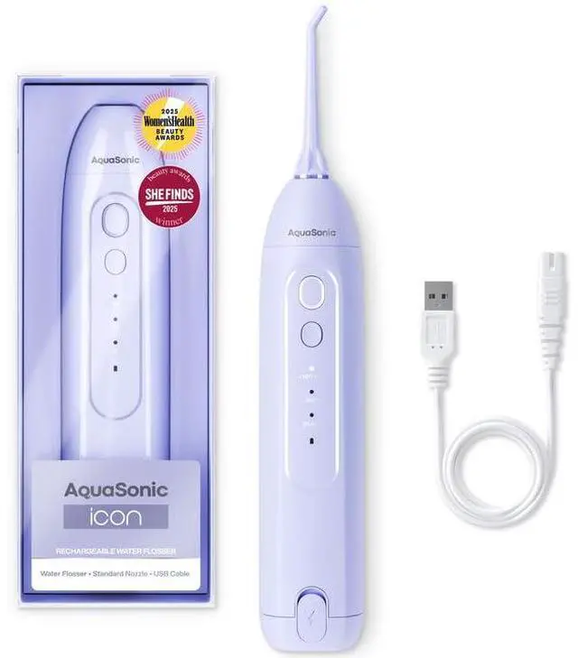 Main image of Icon Water Flosser for Teeth Cordless Rechargeable Oral Irrigator Waterproof, Portable Dental Cleaning with Jet Tip Braces Home Travel - Lilac