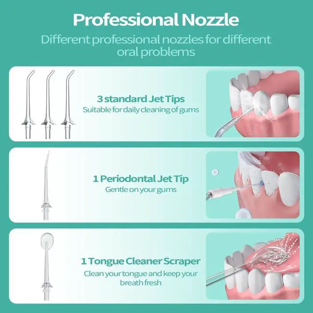 Alt view image 4 of 7 - L5 Water Flosser for Teeth, Cordless Oral Irrigator for Braces, Sensitive Gums & Dental Care, DIY Adjustable Pressure, 4 Modes & 5 Jet Tips, 40-Day Battery Water Dental Pick for Home Travel
