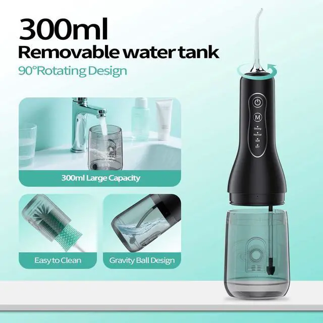 Alt view image 6 of 7 - L5 Water Flosser for Teeth, Cordless Oral Irrigator for Braces, Sensitive Gums & Dental Care, DIY Adjustable Pressure, 4 Modes & 5 Jet Tips, 40-Day Battery Water Dental Pick for Home Travel