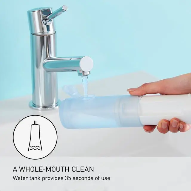 Alt view image 5 of 7 - Water Flosser for Travel, Cordless Portable Oral Irrigator with Two Water Pressure Settings, Collapsible Water Tank - EW-DJ11-A