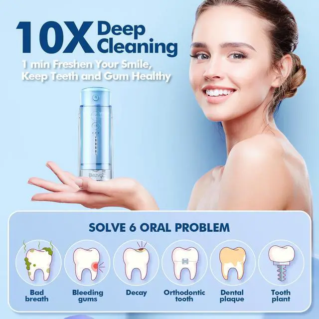 Alt view image 2 of 7 - Mini Portable Water Flosser for Travel, 5 Modes Dental Floss, 6 Tips