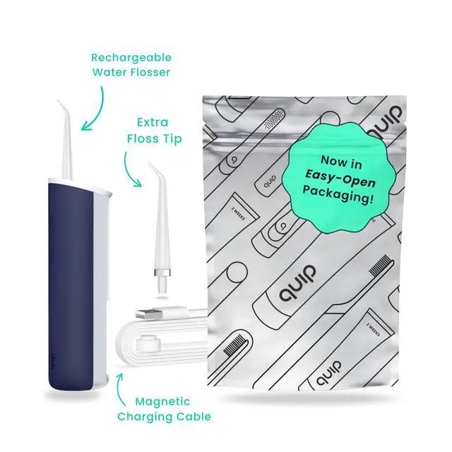 Alt view image 2 of 7 - Water Flosser with Replacement Tip - Cordless Water Flosser with Adjustable Pressure - Teeth Cleaner Pick with 360 Degree Rotating Replaceable Tip, Rechargeable Water Dental Pick - Midnight Blue