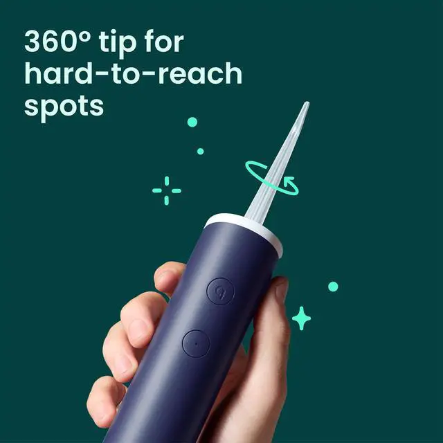 Alt view image 3 of 7 - Water Flosser with Replacement Tip - Cordless Water Flosser with Adjustable Pressure - Teeth Cleaner Pick with 360 Degree Rotating Replaceable Tip, Rechargeable Water Dental Pick - Midnight Blue