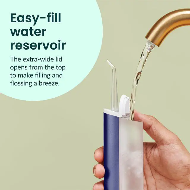 Alt view image 7 of 7 - Water Flosser with Replacement Tip - Cordless Water Flosser with Adjustable Pressure - Teeth Cleaner Pick with 360 Degree Rotating Replaceable Tip, Rechargeable Water Dental Pick - Midnight Blue