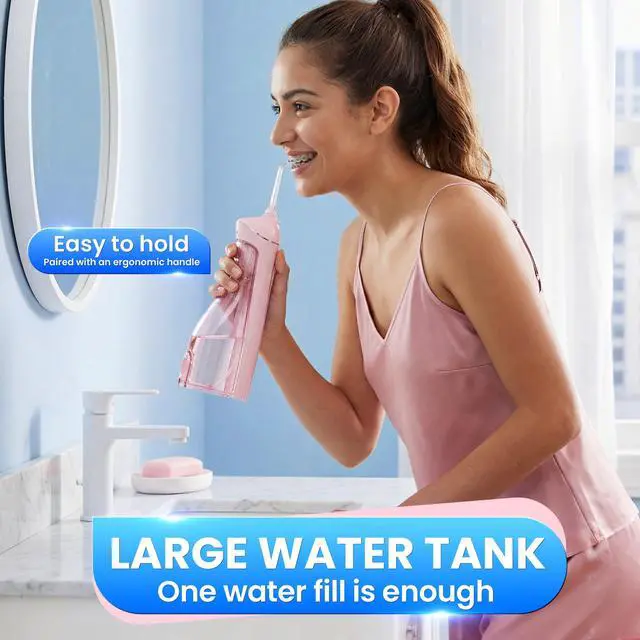 Alt view image 4 of 7 - Water flosser Teeth Picks - Dental Braces Cordless Oral Irrigator Portable Rechargeable Travel Irrigation Cleaner IPX7 Waterproof Electric Professional Flossing Teeth Cleaning for Home