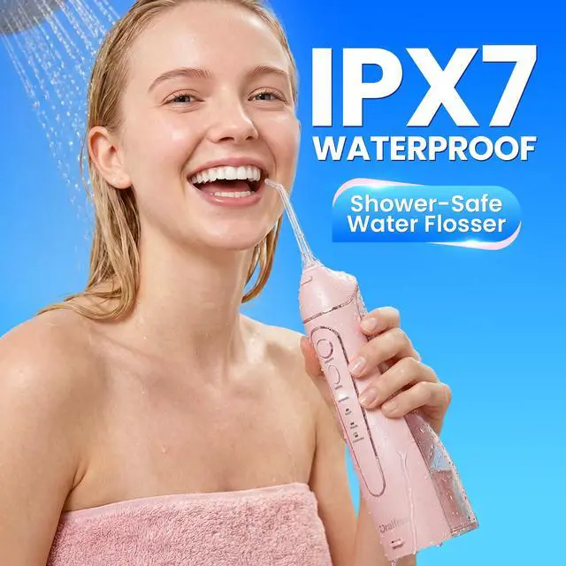 Alt view image 5 of 7 - Water flosser Teeth Picks - Dental Braces Cordless Oral Irrigator Portable Rechargeable Travel Irrigation Cleaner IPX7 Waterproof Electric Professional Flossing Teeth Cleaning for Home
