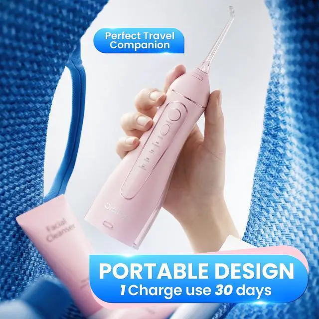 Alt view image 6 of 7 - Water flosser Teeth Picks - Dental Braces Cordless Oral Irrigator Portable Rechargeable Travel Irrigation Cleaner IPX7 Waterproof Electric Professional Flossing Teeth Cleaning for Home