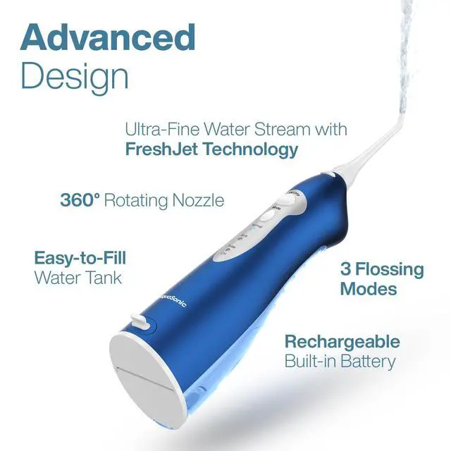 Alt view image 3 of 7 - Water Flosser - Cordless Rechargeable Water Flossers for Teeth Cleaning - Waterproof Aqua Flosser, Portable Oral Irrigator for Dental Cleaning with 5 Jet Tips Braces Home Travel
