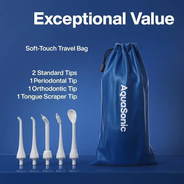Alt view image 5 of 7 - Water Flosser - Cordless Rechargeable Water Flossers for Teeth Cleaning - Waterproof Aqua Flosser, Portable Oral Irrigator for Dental Cleaning with 5 Jet Tips Braces Home Travel