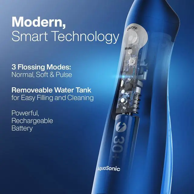 Alt view image 6 of 7 - Water Flosser - Cordless Rechargeable Water Flossers for Teeth Cleaning - Waterproof Aqua Flosser, Portable Oral Irrigator for Dental Cleaning with 5 Jet Tips Braces Home Travel