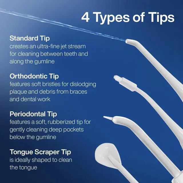 Alt view image 7 of 7 - Water Flosser - Cordless Rechargeable Water Flossers for Teeth Cleaning - Waterproof Aqua Flosser, Portable Oral Irrigator for Dental Cleaning with 5 Jet Tips Braces Home Travel