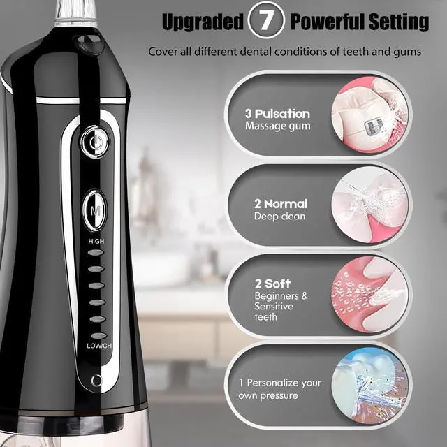 Alt view image 2 of 7 - Cordless Water Flosser for Teeth, Rechargeable Oral Irrigator