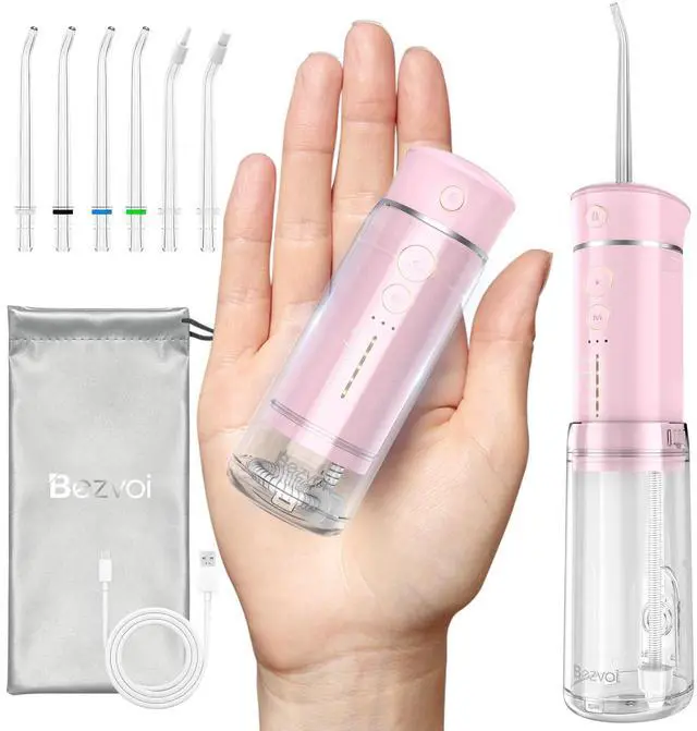 Main image of Water Flosser Mini Cordless Portable, 180ML Telescopic Water Tank & 5 Modes Travel Water Dental Floss with 6 Jet Tips