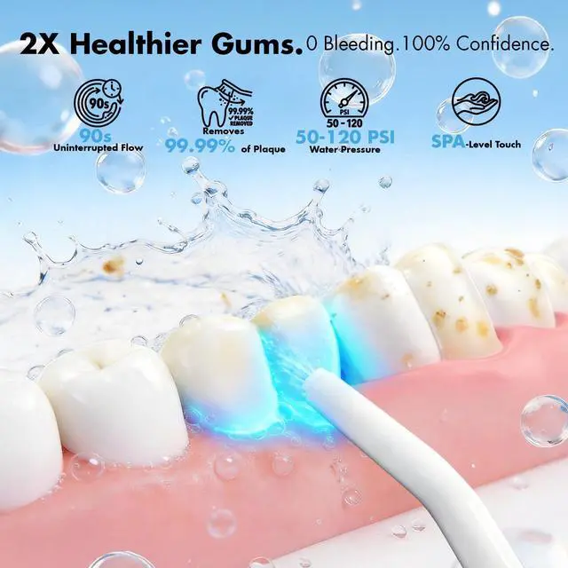 Alt view image 2 of 7 - C15 Rechargeable Cordless Water Flosser, White
