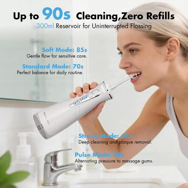 Alt view image 3 of 7 - C15 Rechargeable Cordless Water Flosser, White
