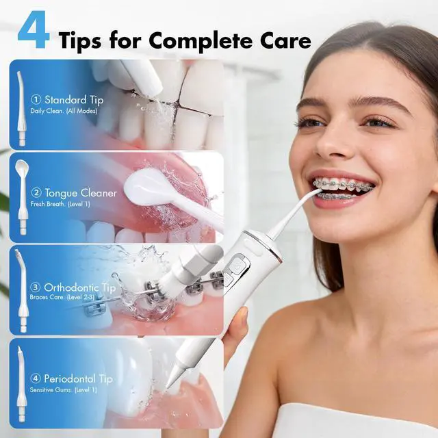 Alt view image 5 of 7 - C15 Rechargeable Cordless Water Flosser, White