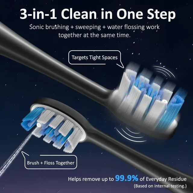 Alt view image 2 of 7 - Innovation 3-in-1 Electric Toothbrush with Water Flosser Combo