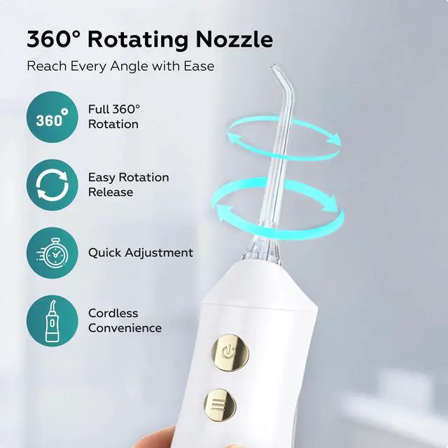 Alt view image 6 of 7 - Cordless Water Flosser, 10-150 PSI for Braces & Sensitive Gums