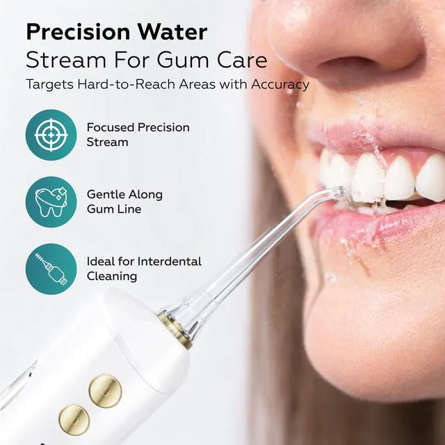 Alt view image 7 of 7 - Cordless Water Flosser, 10-150 PSI for Braces & Sensitive Gums