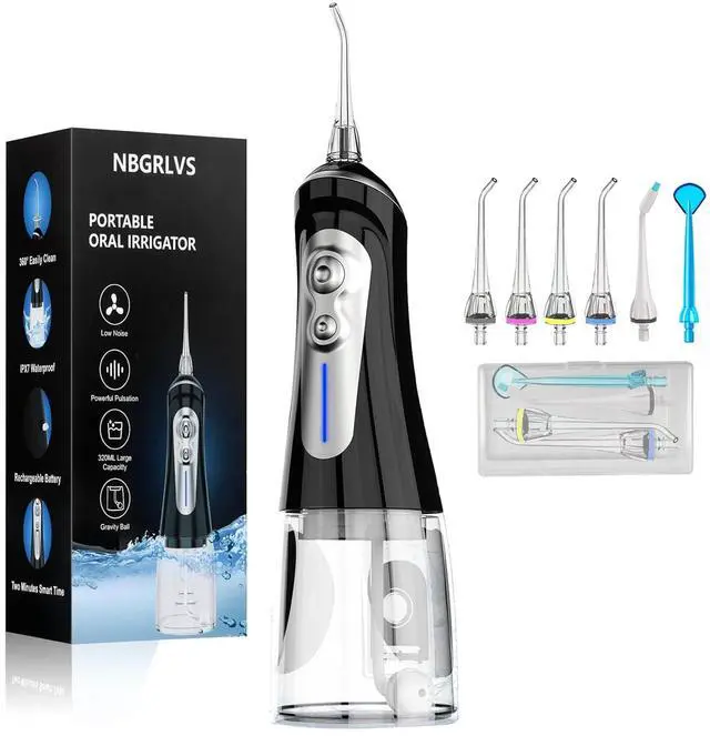 Main image of Water Dental Flosser Cordless - Rechargeable IPX7 Waterproof Teeth Pick Flossing Cleaner,Portable 320ml Tank 6-Mode Oral Irrigator for Teeth/Braces/Tongue,Storage Box for Travel & Home