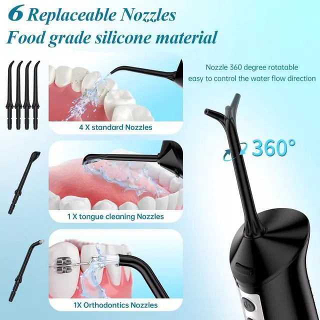 Alt view image 5 of 7 - Water Flosser Cordless Portable, Oral Irrigator 300ml for Teeth