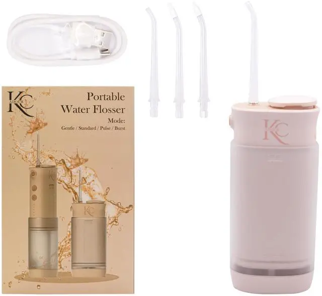 Main image of Portable Dental Water Flosser for Teeth, Gums, Braces, Travel-Friendly Oral Irrigator, Dentist Approved, 95-Day Charge (Pink)
