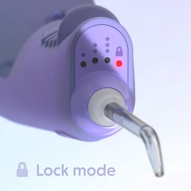 Alt view image 3 of 7 - Hydro Sonic Water Flosser, Cordless, 3 Pressure Settings, Pearl Violet