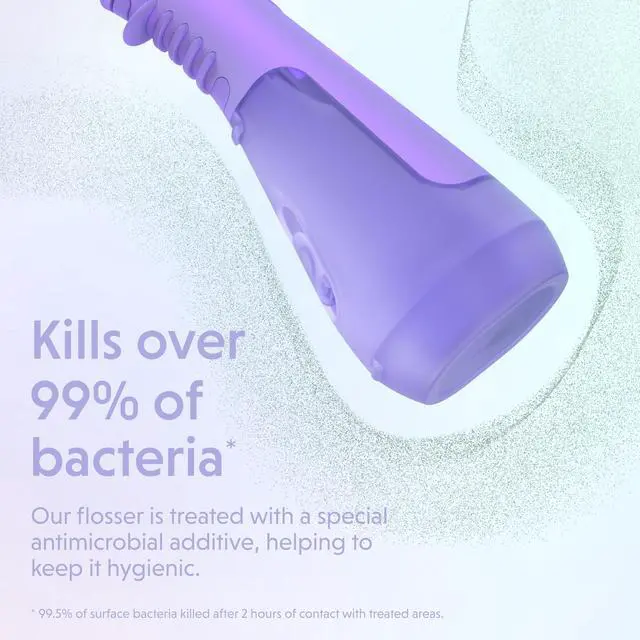 Alt view image 2 of 7 - Hydro Sonic Water Flosser, Cordless, 3 Pressure Settings, Pearl Violet