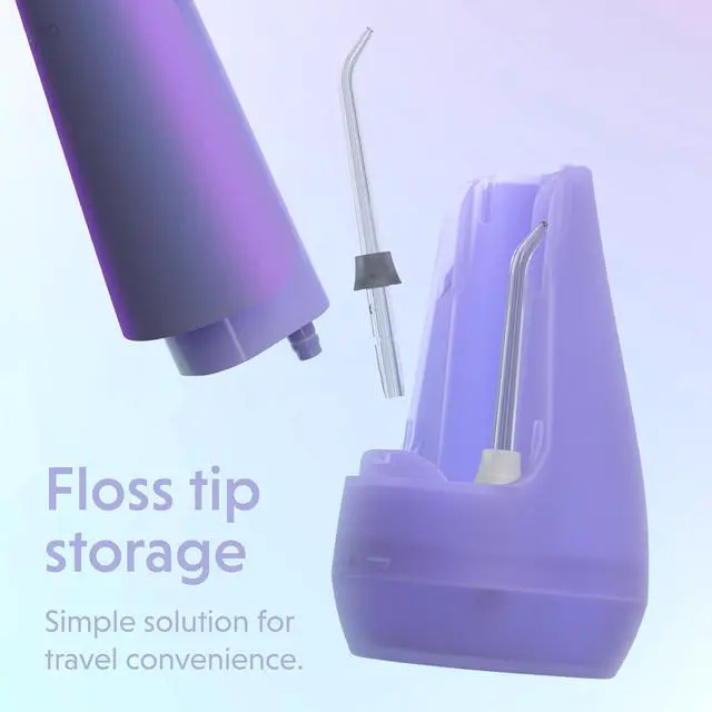 Alt view image 5 of 7 - Hydro Sonic Water Flosser, Cordless, 3 Pressure Settings, Pearl Violet