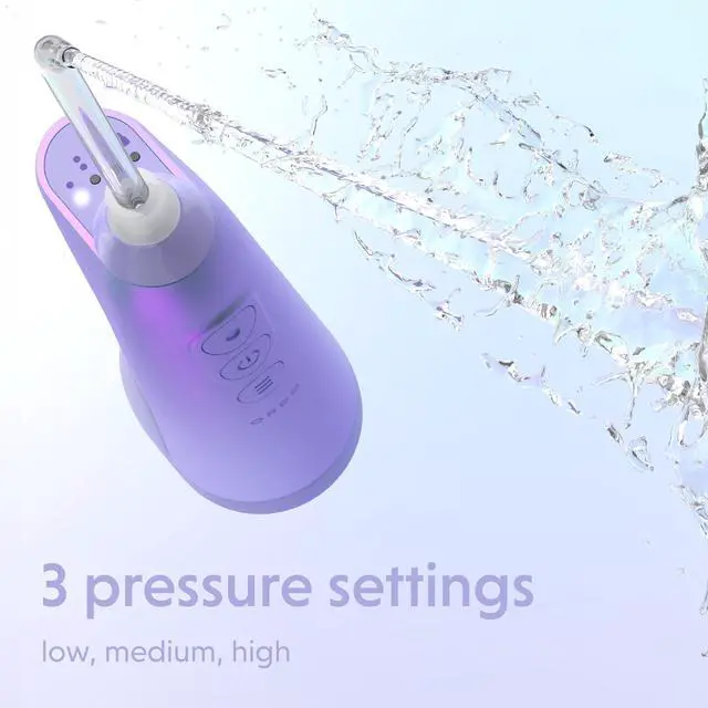 Alt view image 7 of 7 - Hydro Sonic Water Flosser, Cordless, 3 Pressure Settings, Pearl Violet