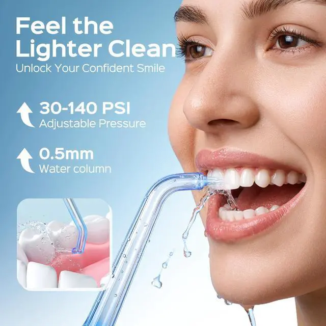 Alt view image 6 of 7 - T50 Portable Water Dental Flosser for Travel with Screen Display