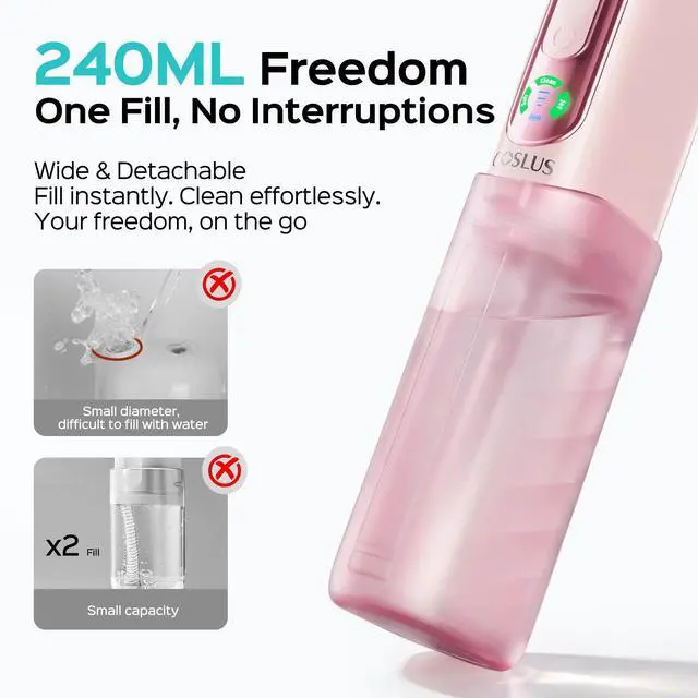 Alt view image 7 of 7 - T50 Portable Water Dental Flosser for Travel with Screen Display