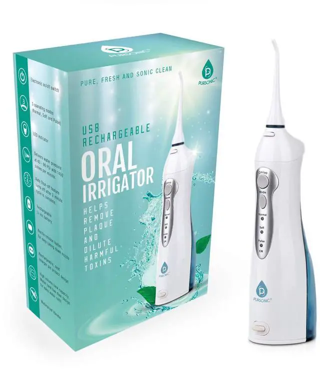 Main image of USB Rechargeable Oral Irrigator Water Flosser, Helps Remove Plaque and Dilute Harmful Toxins.