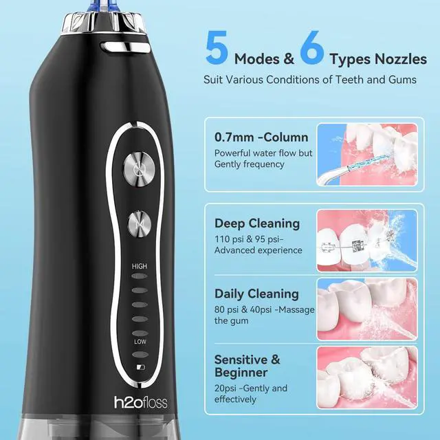 Alt view image 3 of 6 - Water Flosser & Electric Toothbrush Combo, 2-in-1 Oral Clean Kit