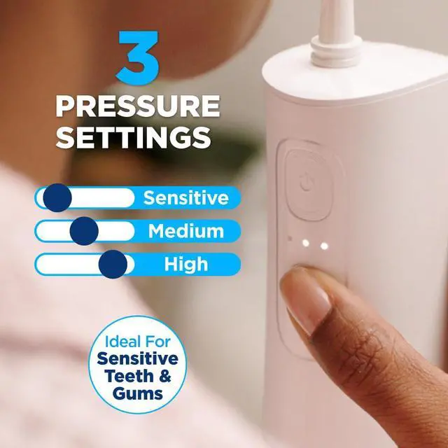 Alt view image 7 of 7 - Miracle Smile Water Flosser for Teeth & Gum Health, Unique H-Shaped Flossing Head & 4 Water Jets, Cordless Water Flosser Features 360° Cleaning & 3 Pressure Modes, USB Rechargeable Dental Floss